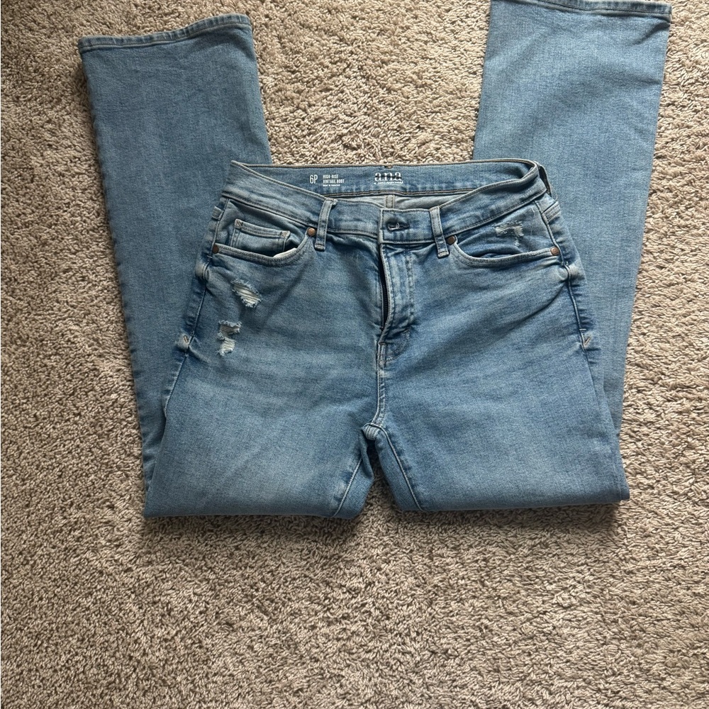 a.n.a Light Blue Boot Cut Jeans with Subtle Distress